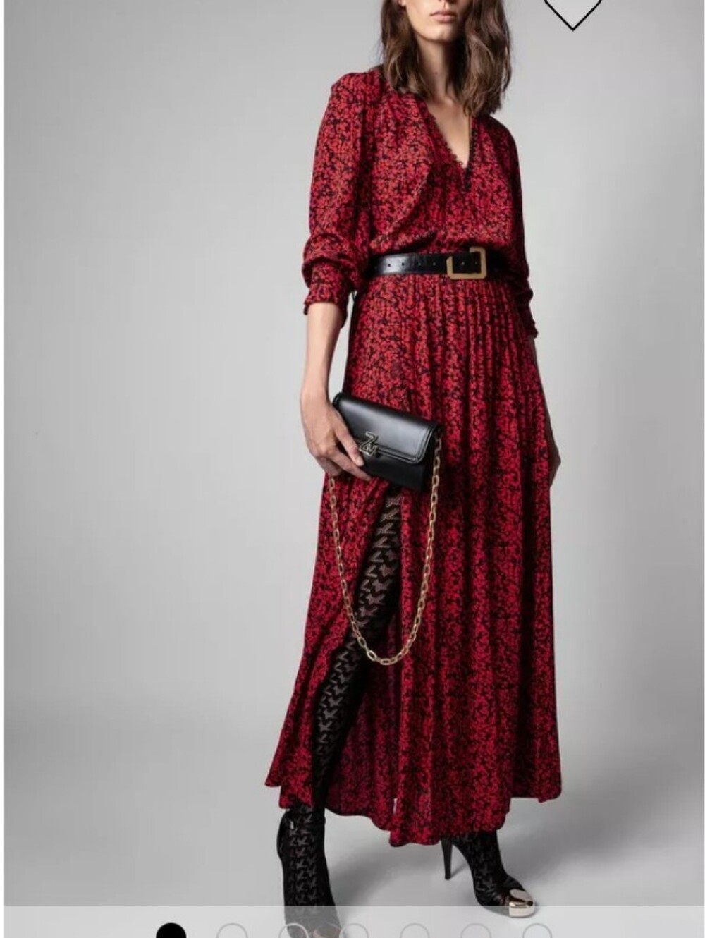 Zadig & Voltaire‎ Red and Black Floral Maxi Dress